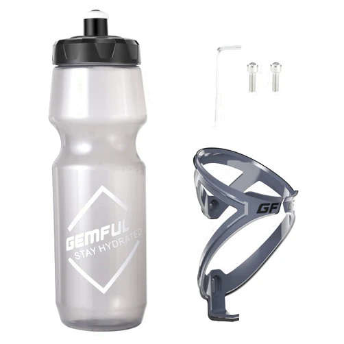 GEMFUL Cycling Water Bottle and Cage Set Lightweight 750ml Bike Bottle