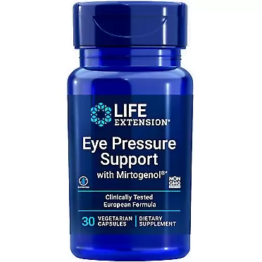 Life Extension Eye Pressure Support Supplement with Mirtogenol – Non-GMO, Gluten-Free - 30 Vegetarian Capsules
