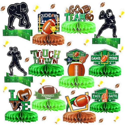 MZ.ogm Football Centerpieces for Table, Super Bowl Table Decorations, Party Birthday Decorations ,Football Theme/Superbowl 2022 Table,Super Supplies