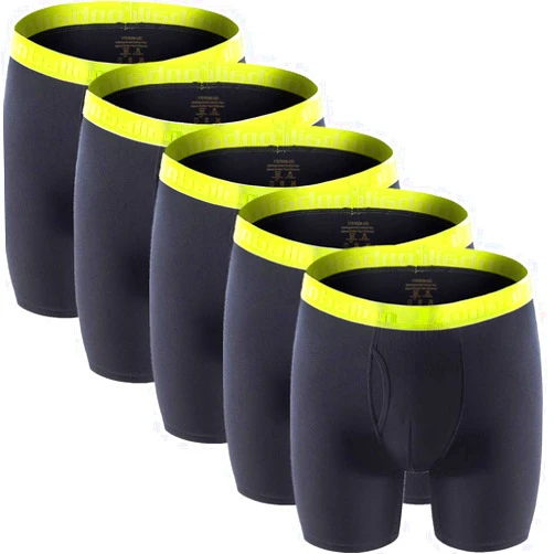 ZONBAILON Mens Pouch Boxer Briefs Big and Tall Bamboo Viscose Breathable Long Leg Underwear Pack