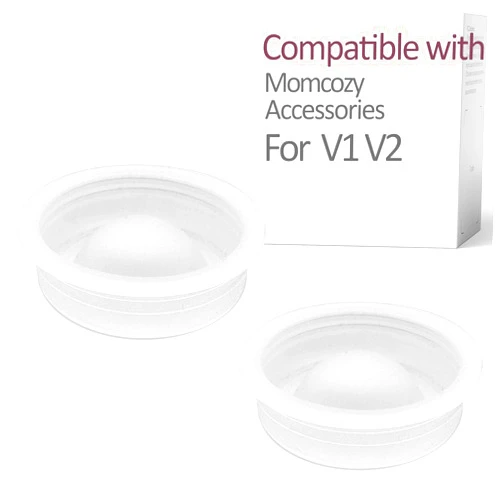 Durceler Replacement 2 Piece Silicone Membrane/Diaphragm Compatible with Momcozy V1 / V2 Wearable Breast Pump, Momcozy V2 Pump Seal, Accessories Made by Durceler, Not Original Momcozy V1 Pump Parts, White