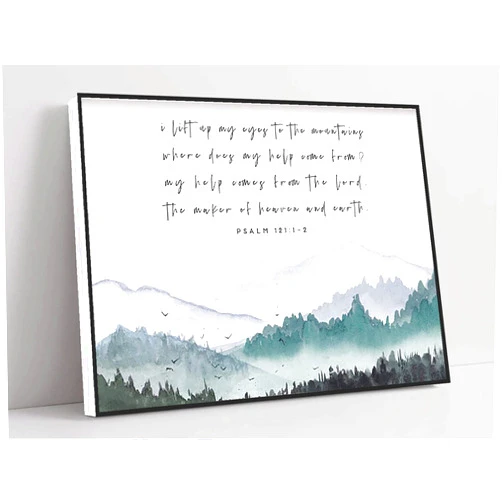 TOMIJA BIG CANVAS WALL ART,primitive bathroom ,sayings wall bedroom,Psalm 121 Bible Verse Wall Art,8''x12''inch Framed, white4, 8x12 inch,(20X30CM)Framed