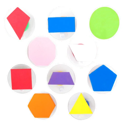 READY 2 LEARN Giant Stampers - Geometric Shapes - Filled In - Set of 10 - Easy to Hold Foam Stamps for Kids - Arts and Crafts Stamps for Displays, Posters, Signs and DIY Projects