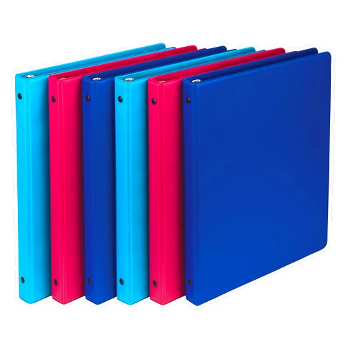 Samsill 0.5 Inch Document Storage Binder, Made in USA, FSC 100% Recyled Chipboard, Round Ring, 3 Ring Binder, 6 Pack, Assorted Fashion Colors
