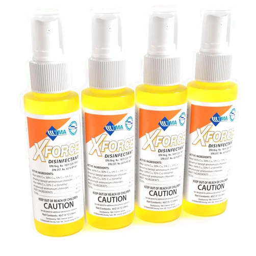 XFORCE DISINFECTANT Spray, 4oz - Antibacterial Cleaner for Travel, Home, Gym, Office - Kills Viruses & Germs in 30 Seconds, Medical Grade, Bleach Free, EPA Registered (Pack of 4)