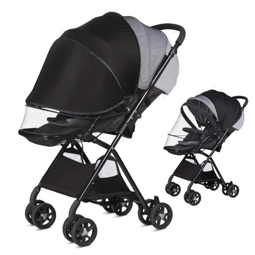 Bemece 2-in-1 Durable Baby Mosquito Net with UPF50+ Sunshade for Stroller, Universal Mosquito for Stroller with Two-Way Zippers & Storage Bag, Breathable & Foldable Baby Bug Net for Strollers
