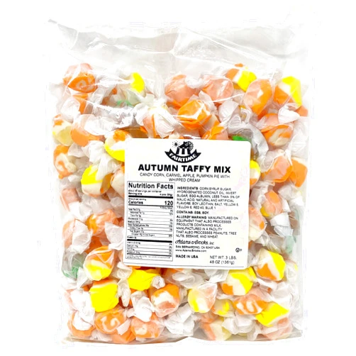 Fairtime Adams & Brooks Taffy Bulk Autumn Candy for Candy Buffets, Thanksgiving Candy, Bulk Candy, Pinata Candy, Individually Wrapped Candy - Kosher Candy, 3 Pound Bag