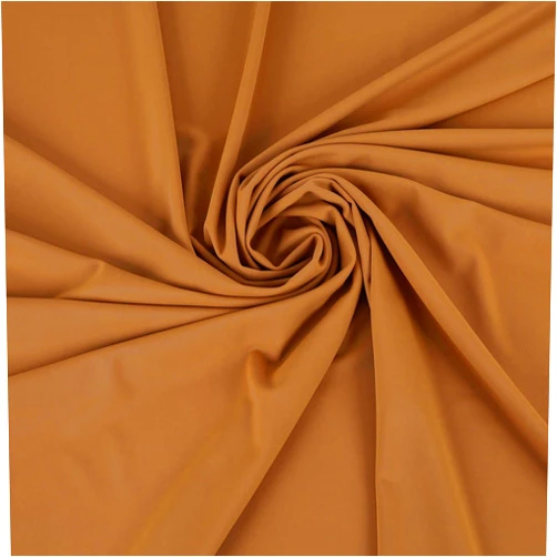 AnnyCraft Matte Nylon Spandex Fabric 4 Way Stretch Tricot Milliskin for Sewing Swimsuit Activewear - 60 Inch Wide (Caramel, 2 Yards)
