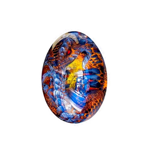 Spolis WFLWLHH Lava Dragon Egg, Dream Crystal Transparent Dragon Egg, Green Flying Dragon with Lava Base, Crystal Transparent Lava Dragon Egg Resin Handmade Sculpture Ornaments Souvenir. (Blue)