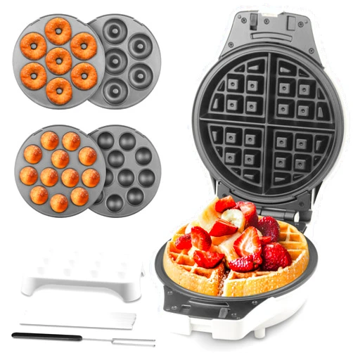 SugarWhisk 3 in 1 Thick Belgian Waffle Maker with Removable Plates, 8