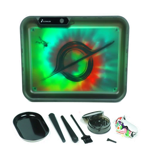 GLOWALIEN Led Tray Set, 7-Pack Kit Light Up Tray Accessories, Neon Lighting Tray Kit All in one for Men dad Women, Black, Black Hole