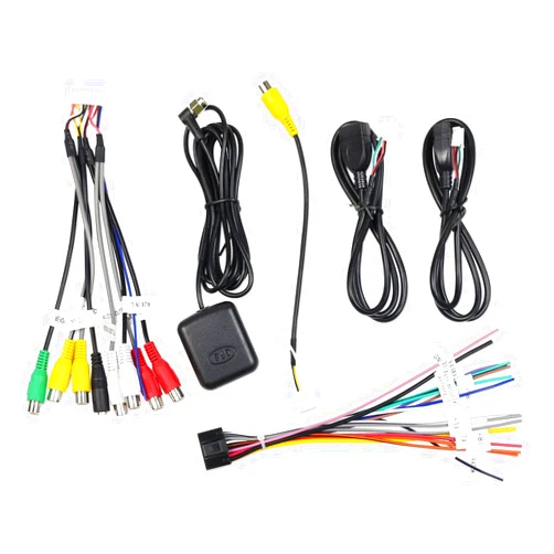 Fiegromech Android Radio Wiring Harness Kit with 16 Pin ISO Car Radio Wire Harness, 10/20 Pin RCA Back Camera Adapter, 4/6 Pin USB Cable and GPS Antenna Cord