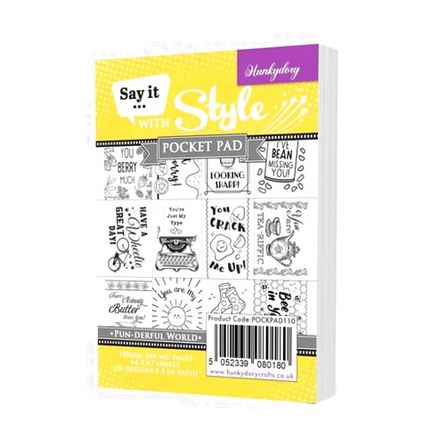 Hunkydory Crafts- Say It with Style Pocket Pad- Pun-Derful World POCKPAD110