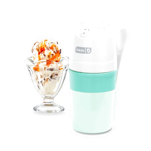 DASH My Pint Ice Cream Maker Machine (Aqua): Multi-Purpose Soft Serve Ice Cream Machine for Homemade Gelato, Sorbet, Frozen Yogurt, Includes Mixing Spoon, Easy to Clean and Store