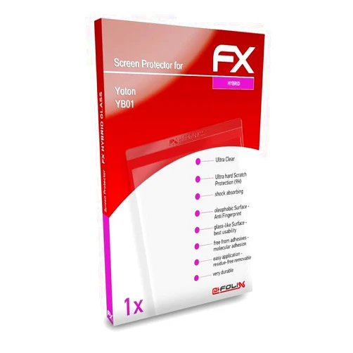 AtFoliX Plastic Glass Protective Film compatible with Yoton YB01 Glass Protector, 9H Hybrid-Glass FX Glass Screen Protector of plastic