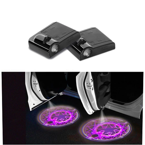 Zufoty 2Pcs Car Door Lights Logo Projector, Wireless LED Car Door Paste Welcome Courtesy Light, Holeless Magnet Sensor Ghost Shadow Welcome Lamp, Universal Car Door Courtesy Lights for All Car Models