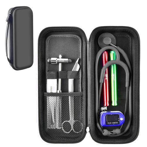ALKOO Stethoscope Case Compatible with 3M Littmann Classic III Monitoring/Lightweight II S.E/Cardiology IV Diagnostic/MDF Acoustica Stethoscopes- Black Flower