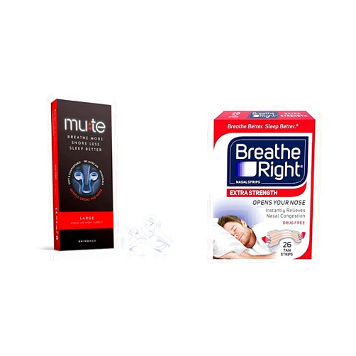 Rhinomed Mute Nasal Dilator for Snore Reduction - Anti-Snoring Aid Solution & Breathe Right Nasal Strips | Drug-Free Snoring Solution & Instant Nasal Congestion Relief Caused by Colds & Allergies