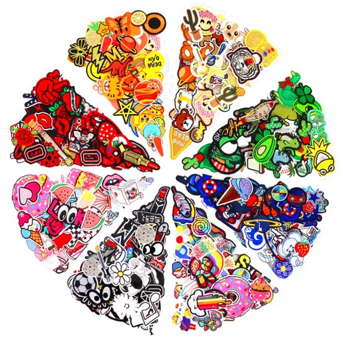 NICEVINYL Embroidered Iron-on Patches Applique: 72Pcs Random Assorted Decorative Patches Iron on/Sew on for Clothing Accessories