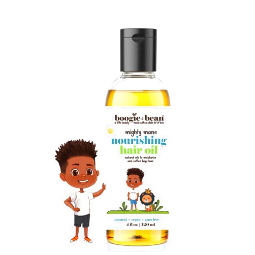 Boogie and Bean Boys Hair Oil for Curly Hair, Kids Hair Oil Moisturizer for Braids, Locs, Twists and Waves, Natural Hair Oil for Black Boys, Softens Dry Hair and Scalp