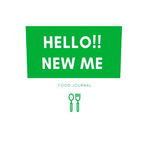 MK Fit Books Hello New Me!! Food Journal: Food Tracker, Daily Tracker, Sleep, Activity, Water, Meal Tracker, Personal Daily Food and Exercise Journal, White & Green Soft Cover