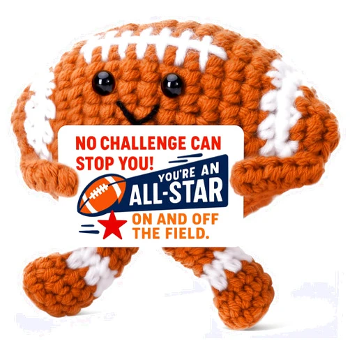 Wilbrea Mini Funny Football Gifts for Boys Men, College Youth Football Accessories Cool Stuff Things Rugby Gifts, Christmas Ornaments Stocking Stuffers Small Stuffed Plush Presents Party Decorations Decor