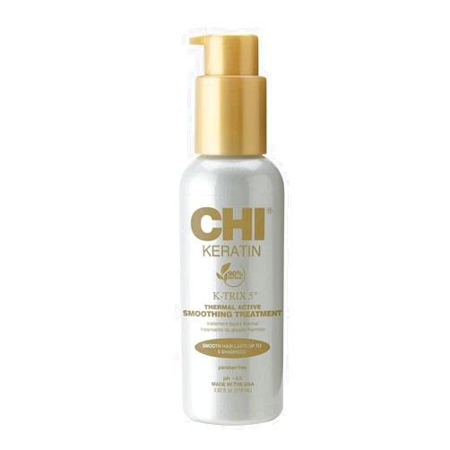CHI Keratin K-Trix 5 Smoothing Treatment, Hair Serum For Creating Smooth, Frizz-Free Styles That Last, Sulfate, Paraben, & Cruelty-Free, 3.92 Oz