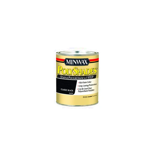 Minwax 219954444 Polyshades - Stain & Polyurethane in 1 Step, 275 VOC, 1/2 pint, Classic Black, Satin