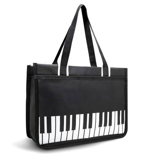 BestSounds Piano Bag, Zipper Waterproof Oxford Cloth Music Piano Accessories Book Bag Tote for Students Kids, Girls, Women, Gifts for Music Lovers Musicians (Black)