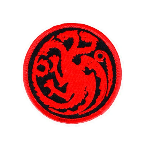 Miltacusa Targaryen Dragon Game of Thrones Iron On Applique 3 Inch Patch (RED/BLK)