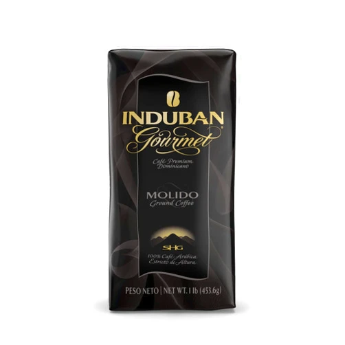 Café Santo Domingo INDUBAN Induban Gourmet, 16 oz Bag, Ground Coffee, Medium Roast - Premium 100% Arabica Coffee from the Dominican Republic (Pack of 1)