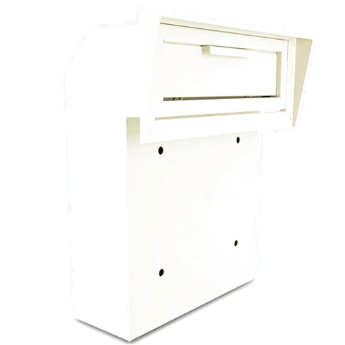 Pochar Door Drop Box for Mail, Rent, Deposit, and Night Key - Door Mount Locking Mailbox with Rear Access Through The Door (10.5'' x 2.25'' Mail Slot) (12'' x 4.25'' x 15'' (Rainproof), Beige)
