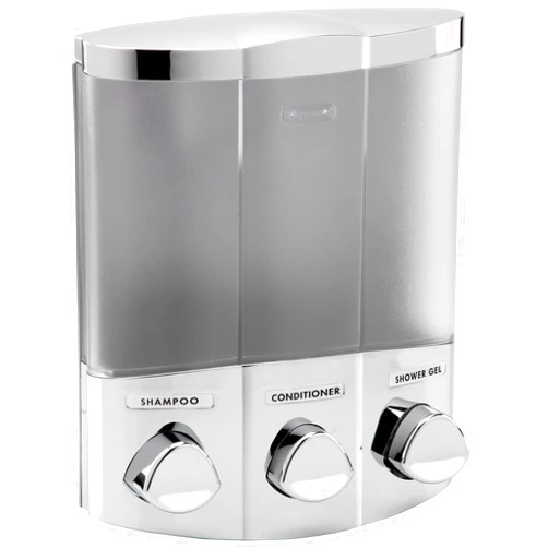 Better Living Products 76344-1 Euro Series TRIO 3-Chamber Soap and Shower Dispenser, Chrome