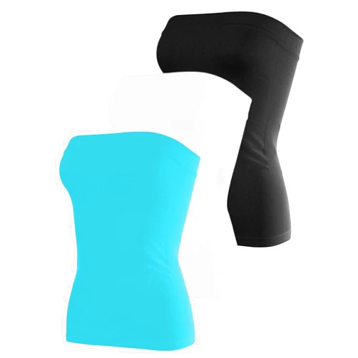 DYLH Cotton Tube Tops for Women Strapless Tops Sexy Bandeau Top Strapless Shirts Stretchy Undershirt 3Packs