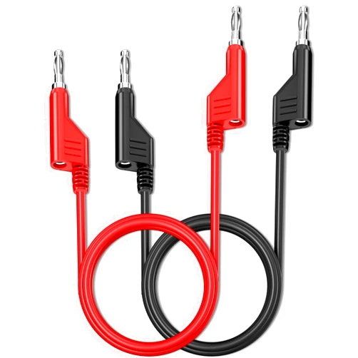 Goupchn Stackable Banana to Banana Plug Test Leads 2PCS Soft Electrical Test Cable Wire 6.56ft/2m Red Black for Multimeter 1000V 15A