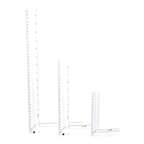 POWERTEC L Square 3pc, Try Square, 90 Degree Measuring Tools w/Bubble Levels, Machinist Square for Router Fence, Table Saw Blade, Woodworking, Carpentry Work, Frame Work (80005)