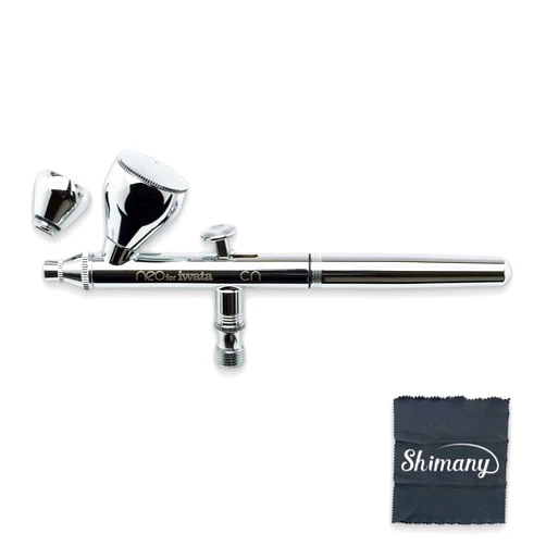 SHIMANY Iwata Neo CN Gravity Feed Dual Action Airbrush. Plus a Microfiber Cloth