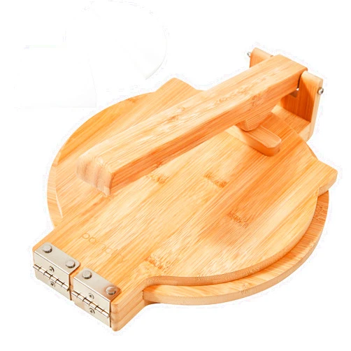 Pamctry Bamboo Tortilla Press Maker - 10 Inch Diameter, Perfect for Homemade Mexican Tortillas with 50 Parchment Paper Included…