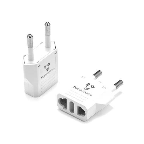 TSA Universal United States to Czech Republic (Czechia) Travel Power Adapter to Connect North American Electrical Plugs to Czech Outlets for Cell Phones, Tablets, eReaders, and More (2-Pack, White)