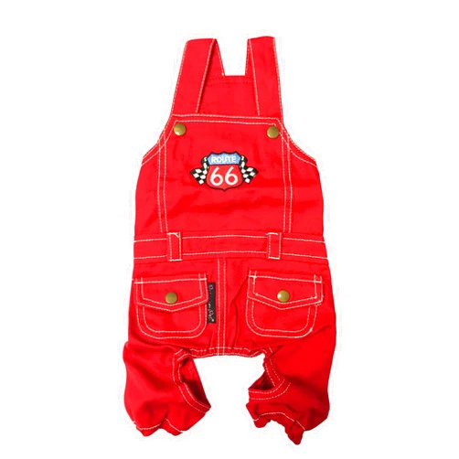 Parisian Pet Dog Clothes Cat Apparel Outfits Route 66 Jumpsuit, M