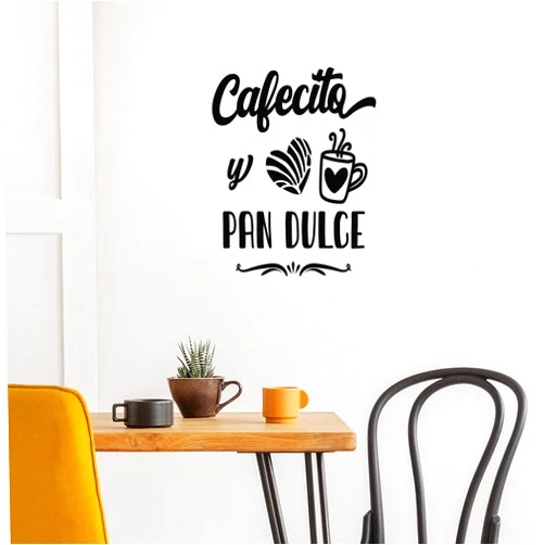 Printique Vinyl Wall Art Decal - Cafecito Y Pan Dulce - 20