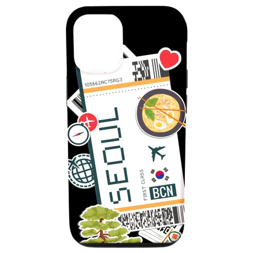 World First Class Boarding Passes iPhone 12/12 Pro Funny First Class Ticket Boarding Pass Seoul South Korea Case