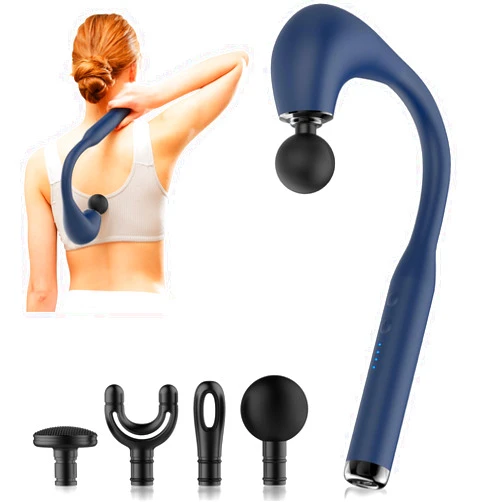 INKEER Massage Gun Deep Tissue with Extended Handle Revolutionary U-Shaped Back Massager,Body Massager for Neck,Shoulder,Leg
