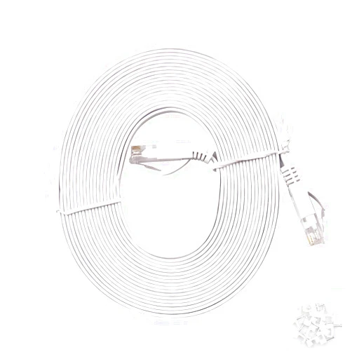 REXUS Cat 6 White Flat Shielded Ethernet Network Cable (15 FT), High Speed 10Gbps LAN Wires Internet Patch Cable with RJ45 Connector Faster Than Cat5/Cat5e (C6F50B)
