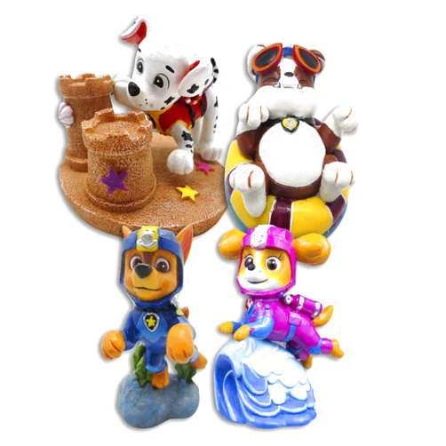 Penn-Plax Paw Patrol Aquarium Ornament Bundle, Safe for Both Freshwater and Saltwater Aquariums - Includes Chase, Marshall, Rubble, and Skye – 4 Pieces – Mini