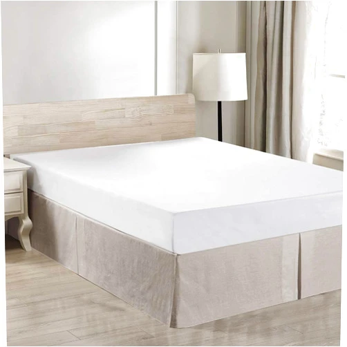 Simple&Opulence Belgian Linen Bed Skirt with Classic 14 inch Tailored Drop Dust Ruffle, Easy Fit Breathable Premium Natural Flax- Basic Linen, California King