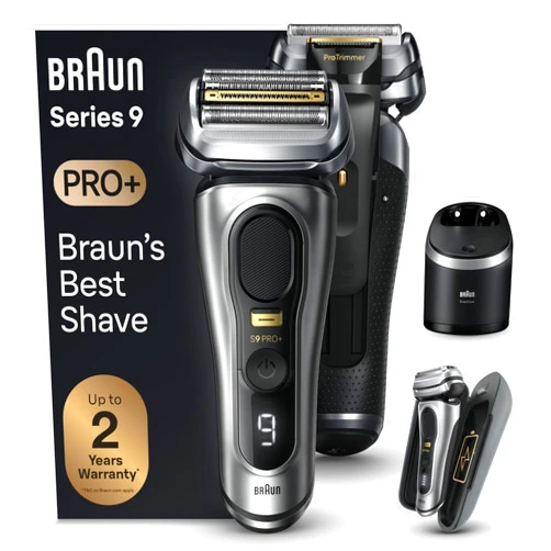 Braun Series 9 PRO+ 9577cc Electric Razor for Men, 5 Pro Shave Elements & Precision Long Hair Trimmer, 6in1 SmartCare Center, PowerCase for Mobile Charging, Wet & Dry, 60min Battery Runtime