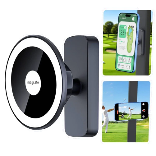 UYCCIMB Magnetic Golf Cart Phone Holder Compatible with MagSafe iPhone 16/15/14/13/12 Series, Fits EZGO ＆ More Any Iron Metal Surface for Golf Cart Accessories MagSafe Gift