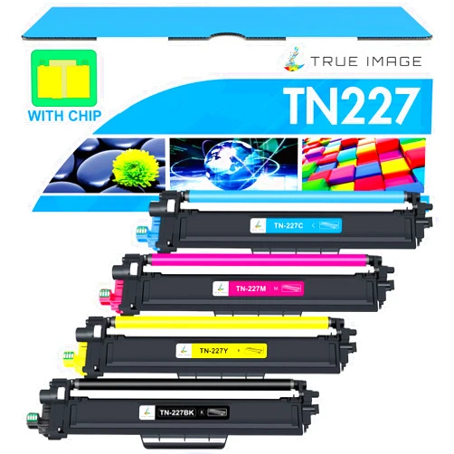 TRUE IMAGE TN227 TN-227BK/C/M/Y TN223 High Yield Toner Cartridge 4 Pack: Compatible Replacement for Brother TN-223BK/C/M/Y TN-227 TN 227 for HL-L3270CDW MFC-L3770CDW HL-L3290CDW MFC-L3750CDW HL-L3210CW Printer