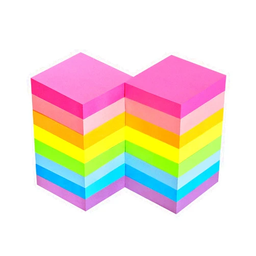 Eastern Wolf Sticky Notes 2x2 Self-Stick Notes 8 Bright Multi Colors Sticky Notes 16 Pads 100 Sheet/Pad